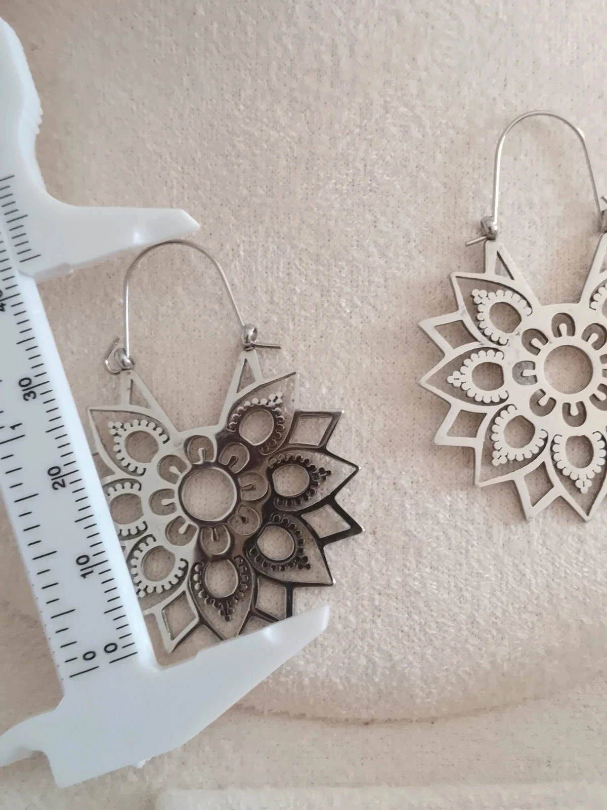 Boucles d'oreilles bohèmes orientales acier inoxydable argenté – photo 3